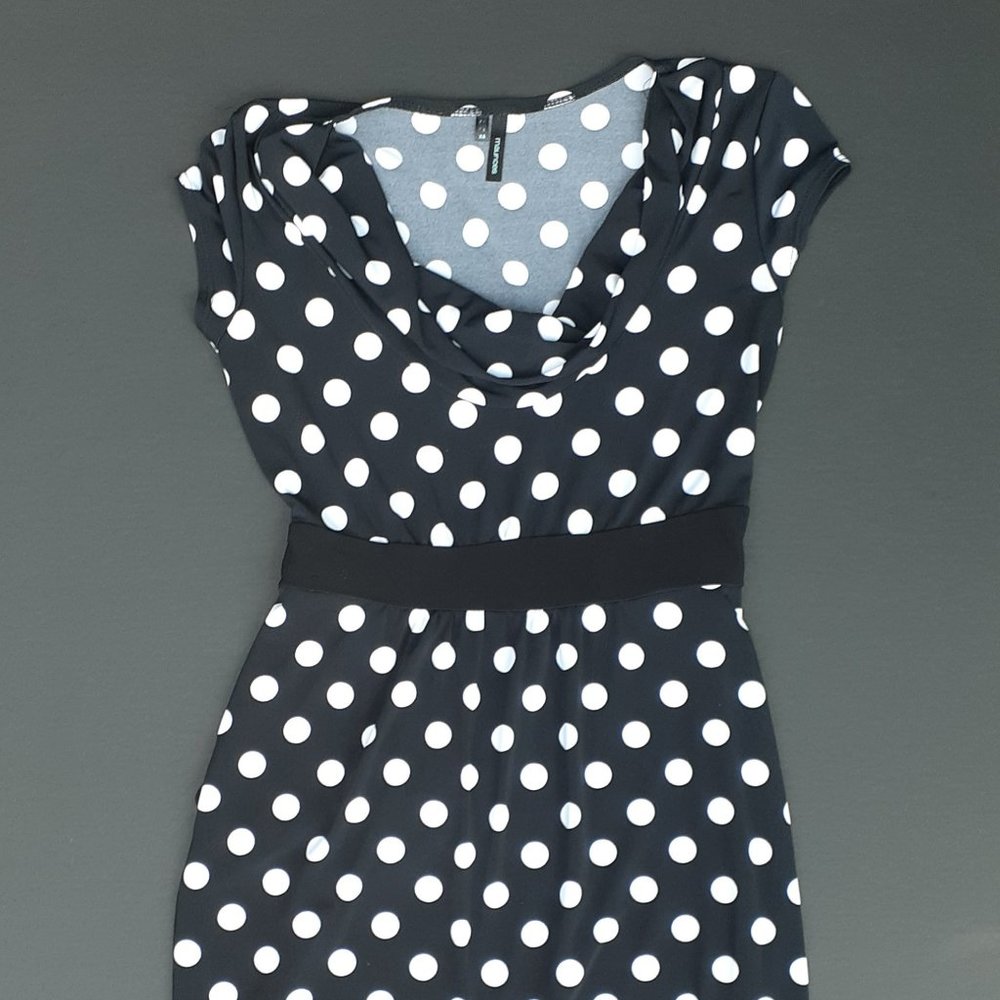 Maurices Black and white polka dot bodycon dress